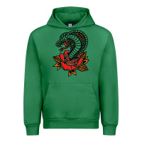 Emerald the king cobra snake and rose Urban Hoodie - artisFamous