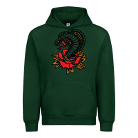 Forest Green the king cobra snake and rose Urban Hoodie - artisFamous