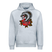 Heather Grey the king cobra snake and rose Urban Hoodie - artisFamous