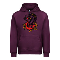 Mauve Wine the king cobra snake and rose Urban Hoodie - artisFamous