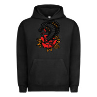 Pigment Black the king cobra snake and rose Urban Hoodie - artisFamous
