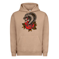 Pigment Burro the king cobra snake and rose Urban Hoodie - artisFamous