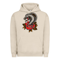 Pigment French Oak the king cobra snake and rose Urban Hoodie - artisFamous