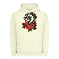 Pigment Pistachio the king cobra snake and rose Urban Hoodie - artisFamous