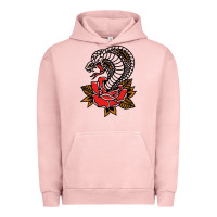 Pigment Salmon the king cobra snake and rose Urban Hoodie - artisFamous
