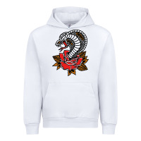 White the king cobra snake and rose Urban Hoodie - artisFamous