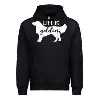 Black golden retriever - life is golden white Urban Hoodie - artisFamous