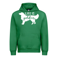 Emerald golden retriever - life is golden white Urban Hoodie - artisFamous
