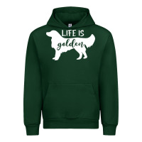 Forest Green golden retriever - life is golden white Urban Hoodie - artisFamous