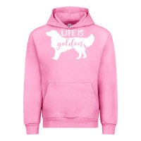 Fuchsia Pink golden retriever - life is golden white Urban Hoodie - artisFamous