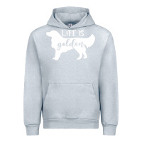 Heather Grey golden retriever - life is golden white Urban Hoodie - artisFamous