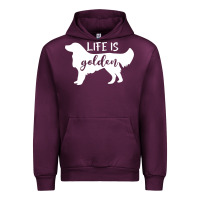 Mauve Wine golden retriever - life is golden white Urban Hoodie - artisFamous