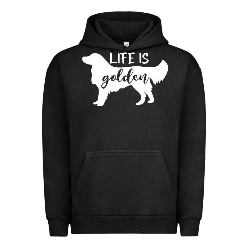 Golden Retriever - Life Is Golden White Urban Hoodie by artisFamous | Teevron