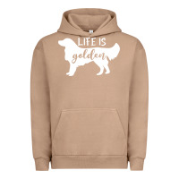Pigment Burro golden retriever - life is golden white Urban Hoodie - artisFamous