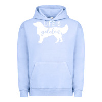 Pigment Grape Ice golden retriever - life is golden white Urban Hoodie - artisFamous