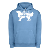 Pigment Pebble Blue golden retriever - life is golden white Urban Hoodie - artisFamous