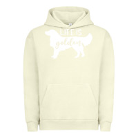Pigment Pistachio golden retriever - life is golden white Urban Hoodie - artisFamous