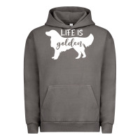 Pigment Tornado golden retriever - life is golden white Urban Hoodie - artisFamous