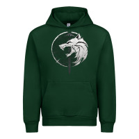 Forest Green Witcher Wolf Urban Hoodie - artisFamous