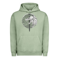 Pigment Oil Green Witcher Wolf Urban Hoodie - artisFamous