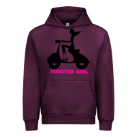 Mauve Wine scooter girl Urban Hoodie - artisFamous