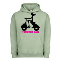 Pigment Oil Green scooter girl Urban Hoodie - artisFamous