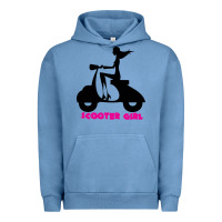 Pigment Pebble Blue scooter girl Urban Hoodie - artisFamous