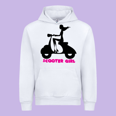 Scooter Girl Urban Hoodie Designed By Artisfamous
