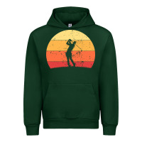 Forest Green Vintage Retro Golf | Golfers Urban Hoodie - artisFamous