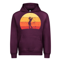 Mauve Wine Vintage Retro Golf | Golfers Urban Hoodie - artisFamous