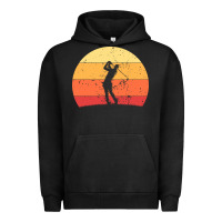 Pigment Black Vintage Retro Golf | Golfers Urban Hoodie - artisFamous