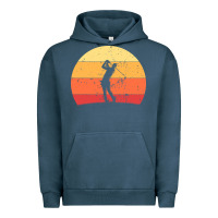 Pigment Midnight Navy Vintage Retro Golf | Golfers Urban Hoodie - artisFamous
