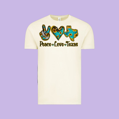 Peace Love Texas Vintage Tee Designed By Jasminsmagicworld