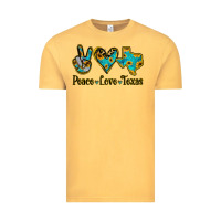 Vintage Mustard Peace Love Texas Vintage Tee - Jasminsmagicworld