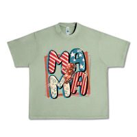 Oil Green 4th of July mama with lightning bolt Urban Heavy Tee - FaDigitalArtStudio