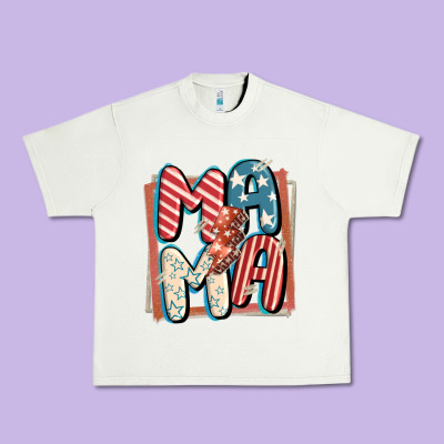 4th Of July Mama With Lightning Bolt Urban Heavy Tee Designed By Fadigitalartstudio