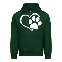 Forest Green dog dad mom puppy shirt love dogs paw print heart women men  shirt Urban Hoodie - artisFamous