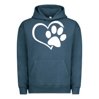 Pigment Midnight Navy dog dad mom puppy shirt love dogs paw print heart women men  shirt Urban Hoodie - artisFamous