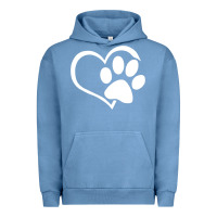 Pigment Pebble Blue dog dad mom puppy shirt love dogs paw print heart women men  shirt Urban Hoodie - artisFamous