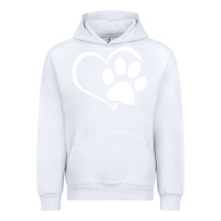 White dog dad mom puppy shirt love dogs paw print heart women men  shirt Urban Hoodie - artisFamous