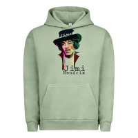 Pigment Oil Green jimi hendrix Urban Hoodie - artisFamous