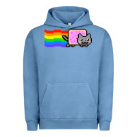 Pigment Pebble Blue Nyan Cat Urban Hoodie - artisFamous