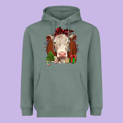 Christmas Hereford Heavyweight Hoodie Designed By Jahusdesignshop