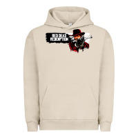 Pigment French Oak Red Dead Redemption 2 Red Moon Cowboy Urban Hoodie - artisFamous