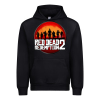 Black Red Dead Redemption 2 Red Moon Cowboy Urban Hoodie - artisFamous