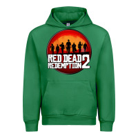 Emerald Red Dead Redemption 2 Red Moon Cowboy Urban Hoodie - artisFamous