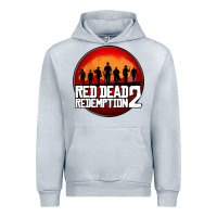 Heather Grey Red Dead Redemption 2 Red Moon Cowboy Urban Hoodie - artisFamous