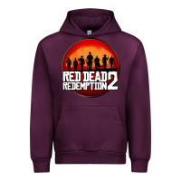 Mauve Wine Red Dead Redemption 2 Red Moon Cowboy Urban Hoodie - artisFamous