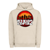 Pigment French Oak Red Dead Redemption 2 Red Moon Cowboy Urban Hoodie - artisFamous