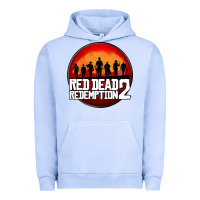 Pigment Grape Ice Red Dead Redemption 2 Red Moon Cowboy Urban Hoodie - artisFamous